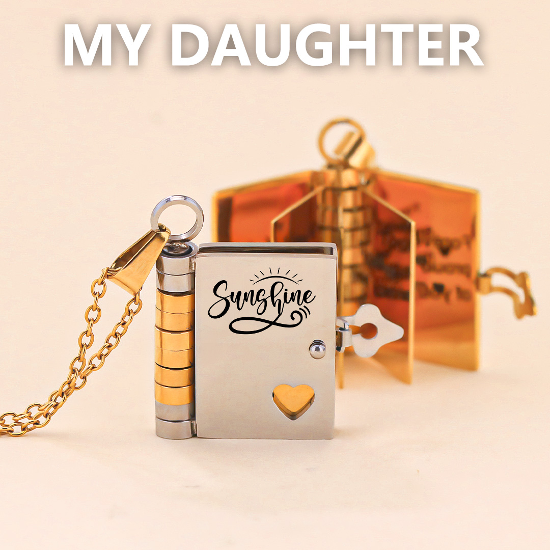 For Daughter - You're My Sunshine Book Necklace