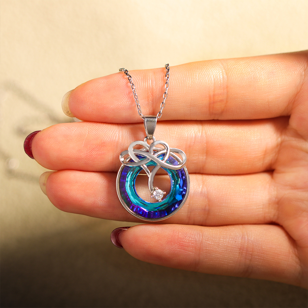 For Love - S925 Never Forget That I Love You Crystal Infinity Necklace
