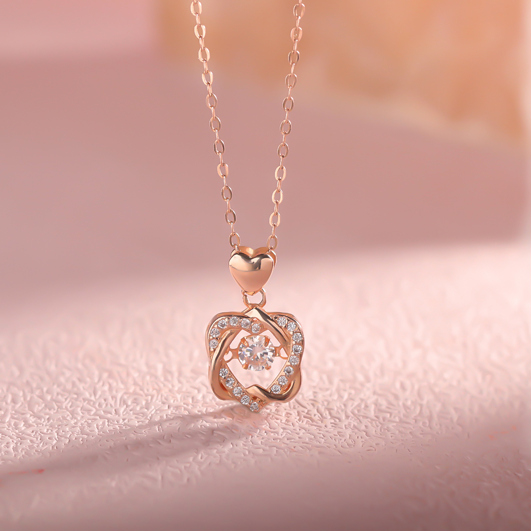 For Love - S925 We Are Connected Heart To Heart Love Knot Necklace