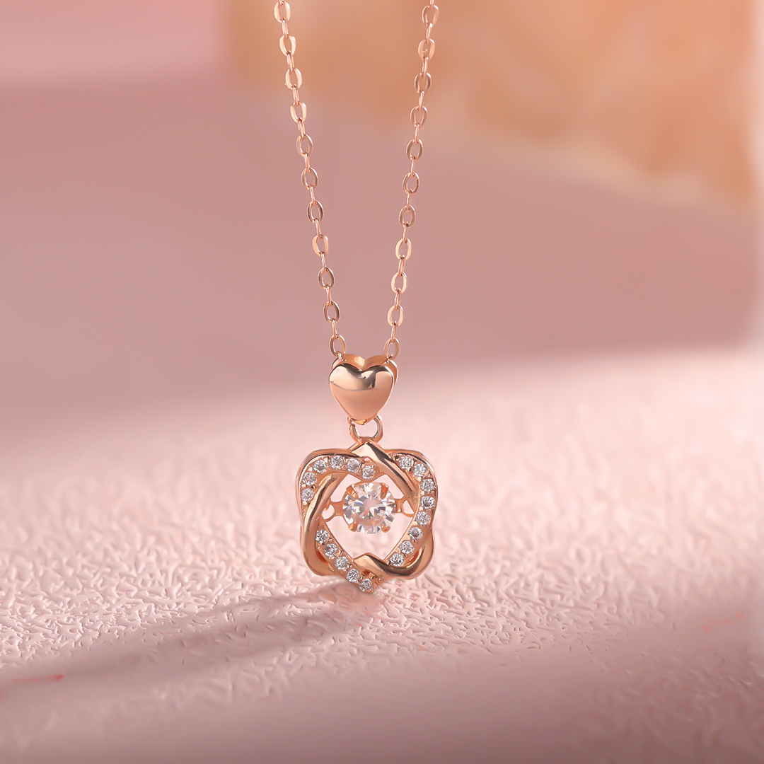 For Love - S925 We Are Connected Heart To Heart Love Knot Necklace
