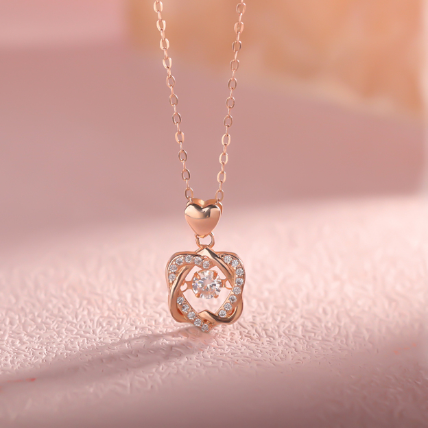 For Love - S925 We Are Connected Heart To Heart Love Knot Necklace