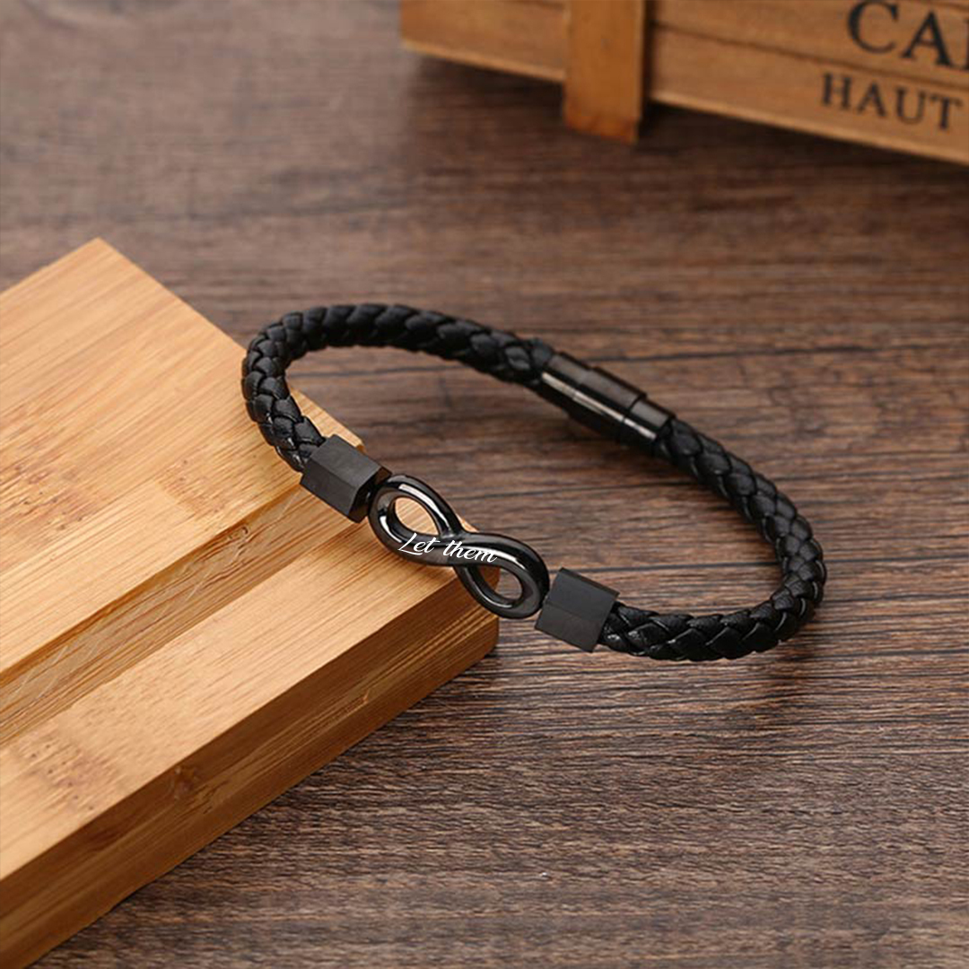 Let Them Ceramic Infinity Braided Bracelet