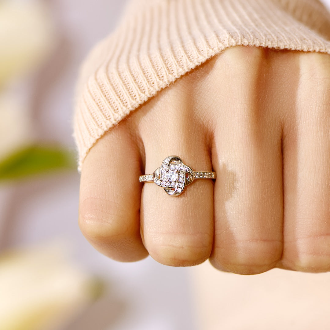 S925 The Love Between Mother And Daughter Is Forever Knot Ring