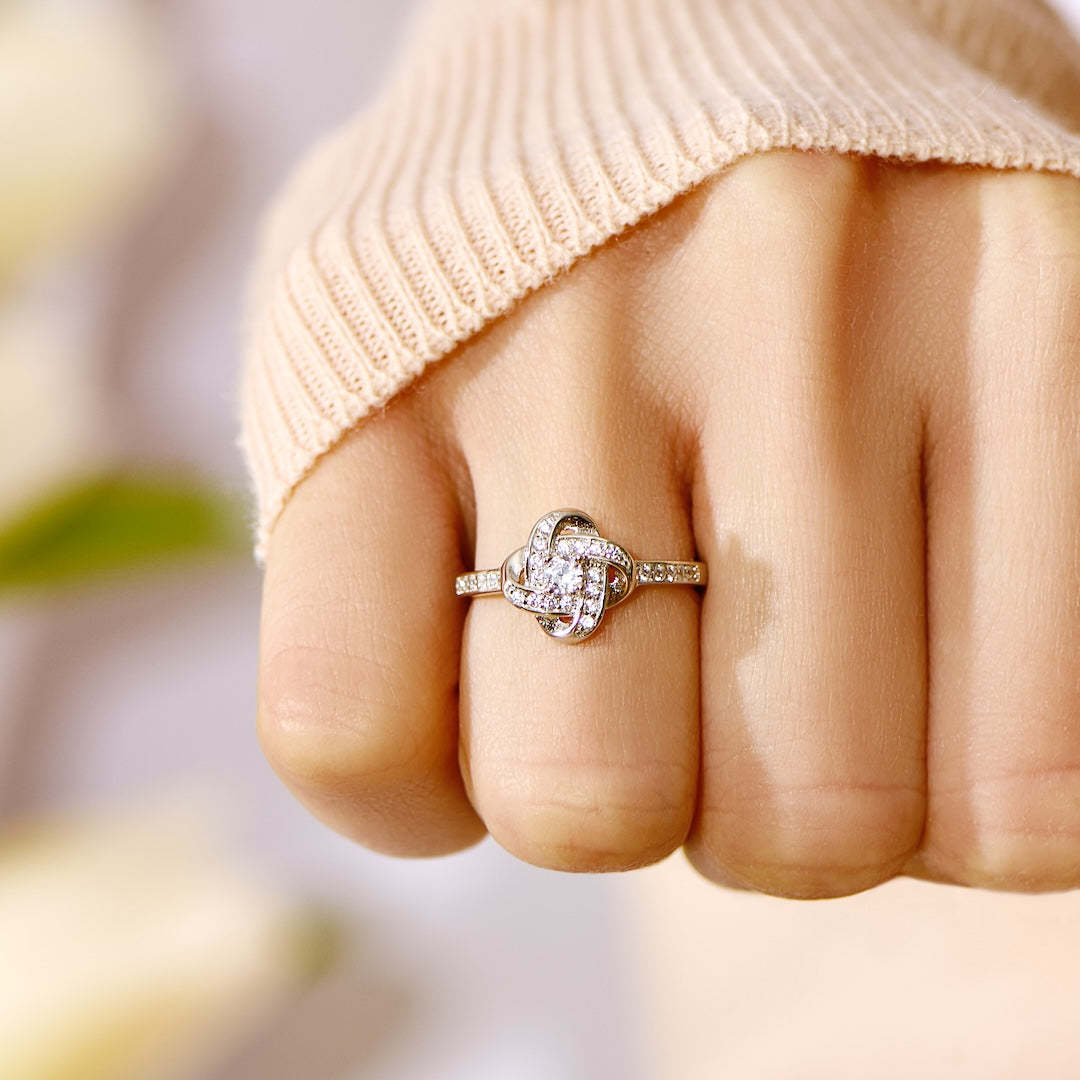 S925 The Love Between Mother And Daughter Is Forever Knot Ring