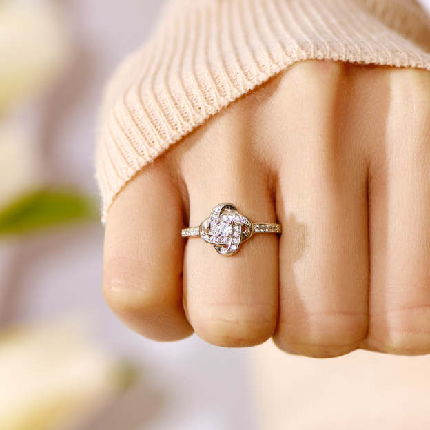 S925 The Love Between Mother And Daughter Is Forever Knot Ring