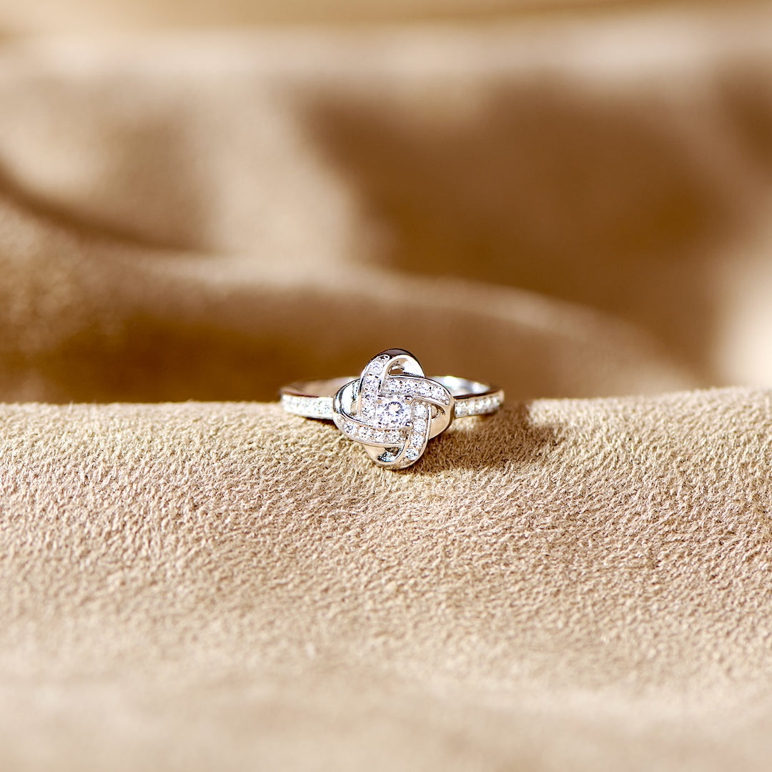 S925 The Love Between Mother And Daughter Is Forever Knot Ring