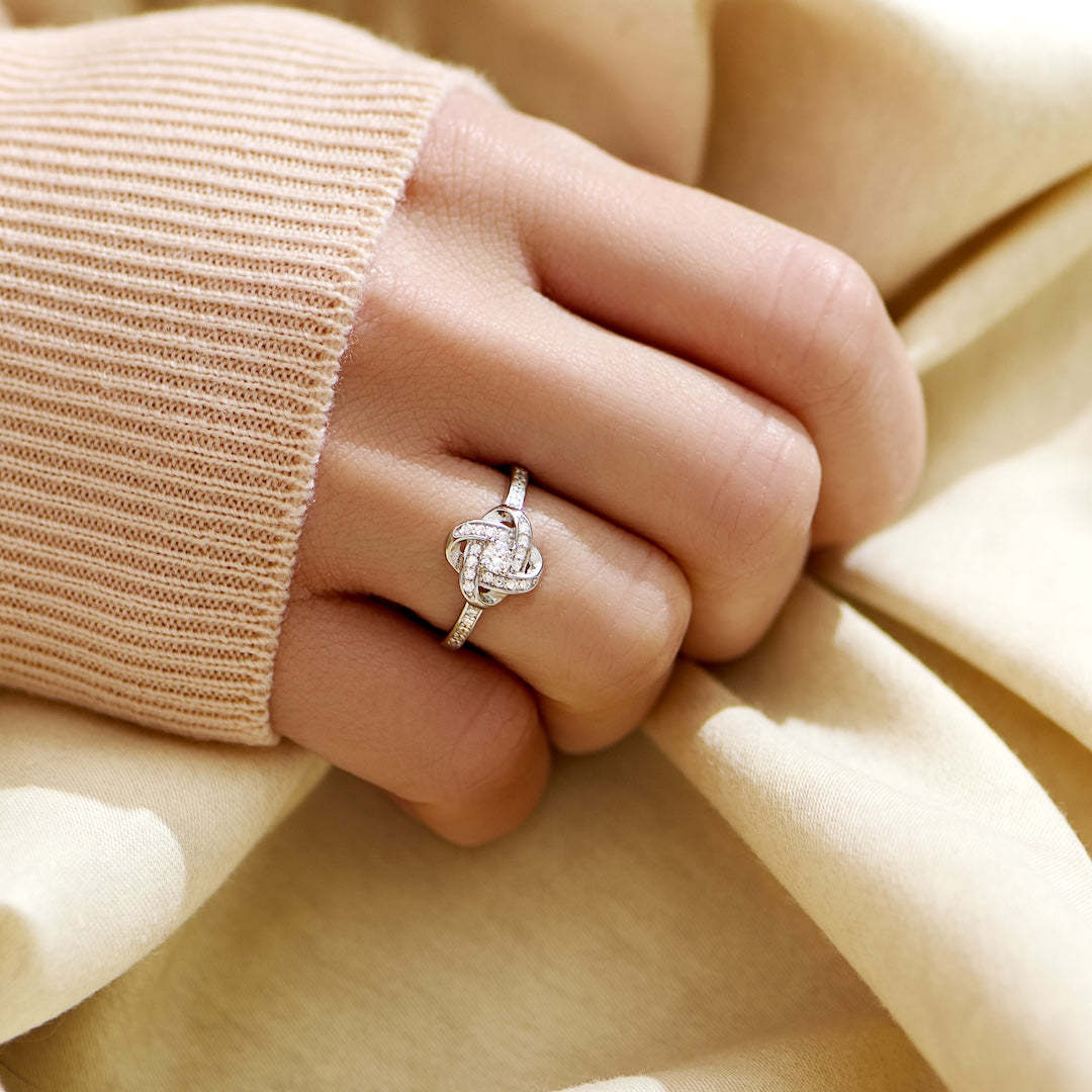 S925 The Love Between Mother And Daughter Is Forever Knot Ring