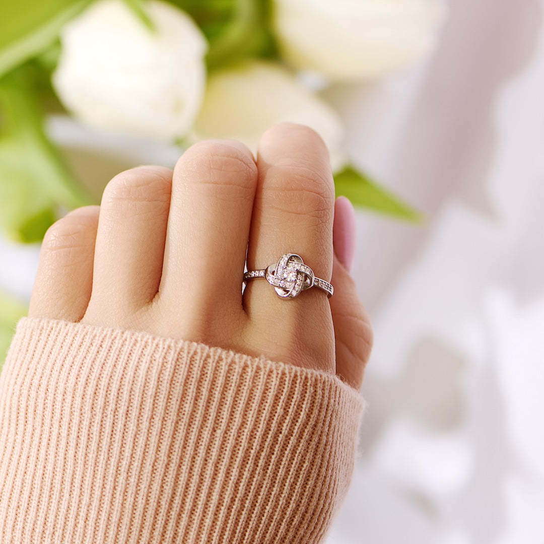 S925 The Love Between Mother And Daughter Is Forever Knot Ring