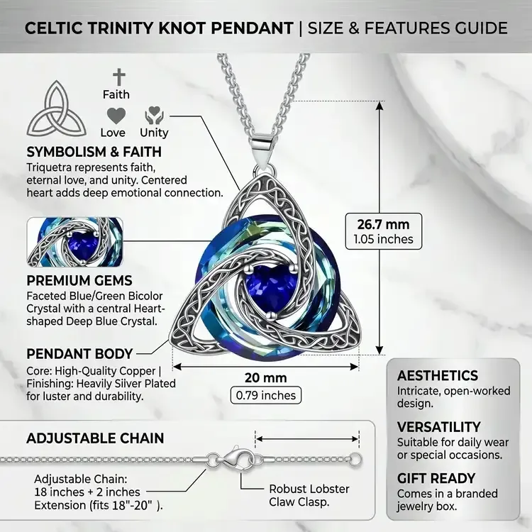 Custom Celtic Knot Birthstone Crystal Necklace