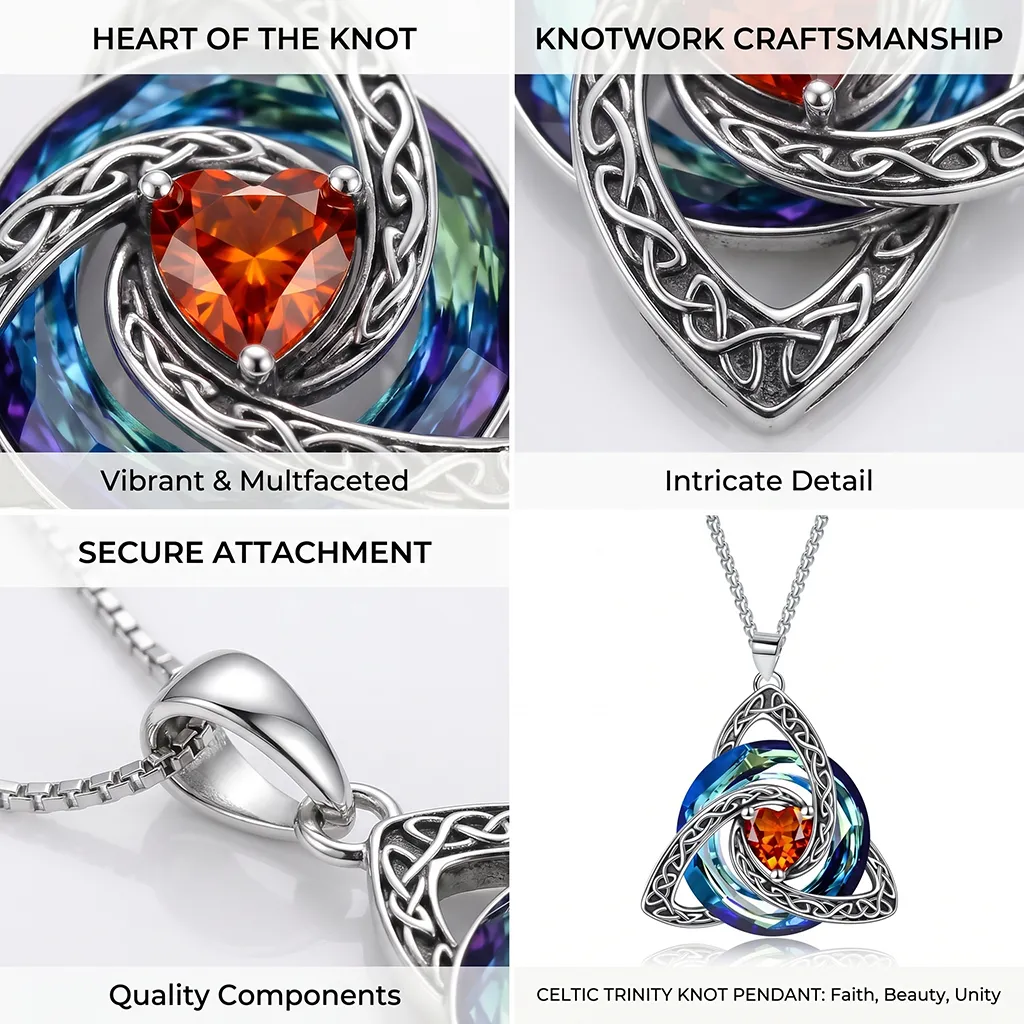 Custom Celtic Knot Birthstone Crystal Necklace