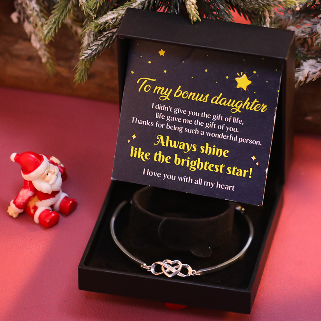 For Bonus Daughter - Infinity Heart Bracelet with Luxury Black Box