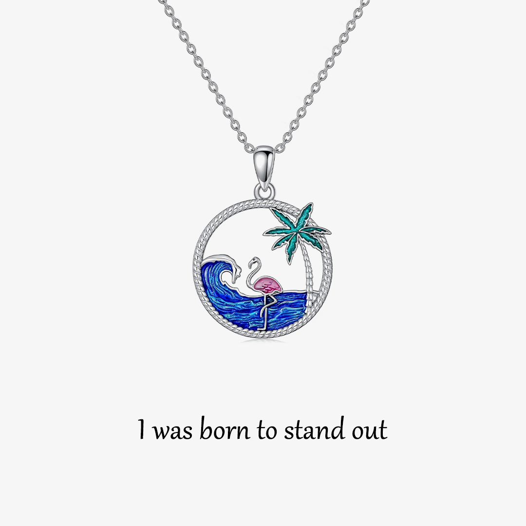 I Was Born To Stand Out Flamingo Necklace