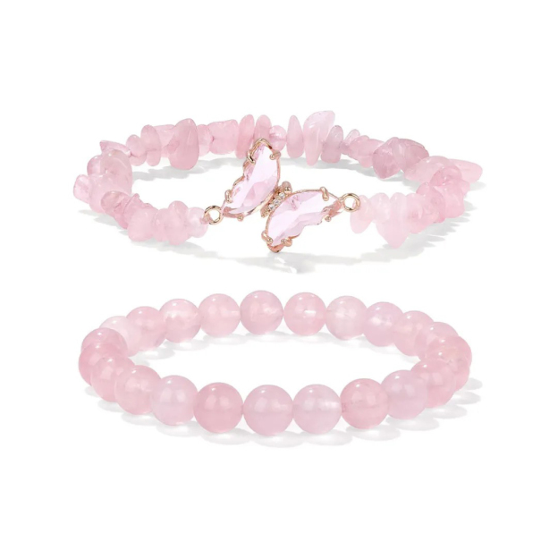 They Fly With Us Every Day Double-layer crystal butterfly bracelet