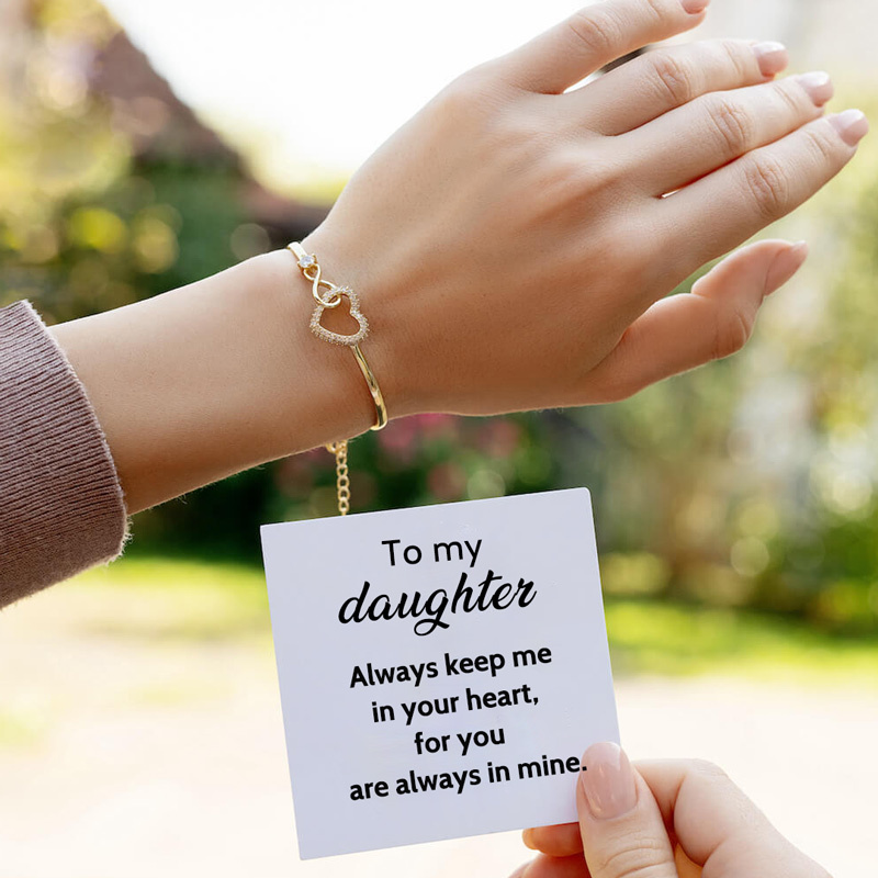 For Daughter - S925 Always Keep Me In Your Heart Infinite Heart Bracelet