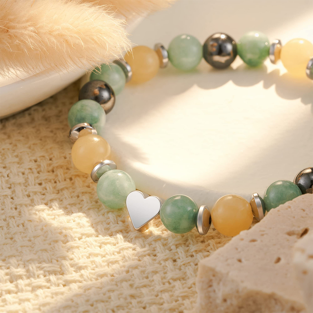 For Daughter - Never Forget How Much I Love You Heart Bead Bracelet