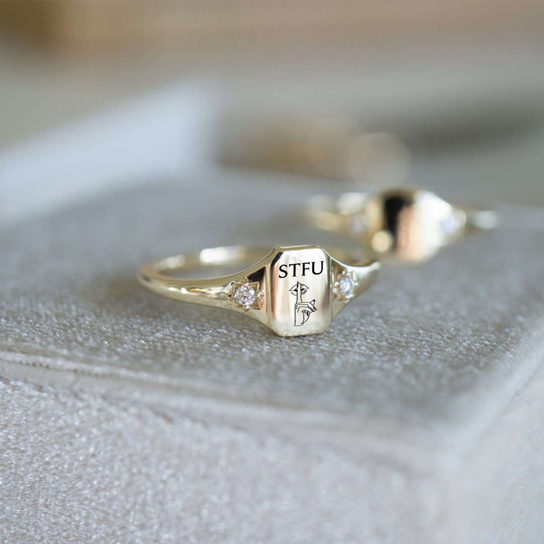 S925 STFU Square Ring 
