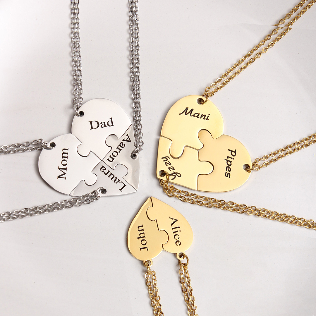 For Mother - Love Puzzle Personalized Name Necklace