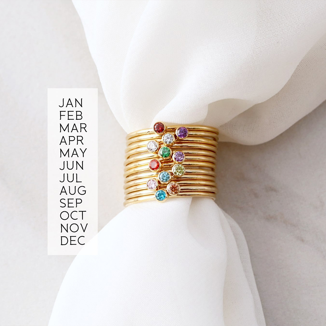 For Mother - Birthstone Customized Stacking Rings
