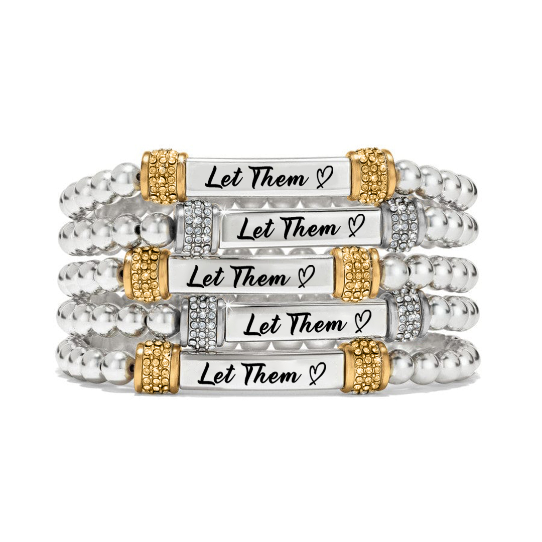 Let Them Dainty Diamond Beaded Stretch Bracelet
