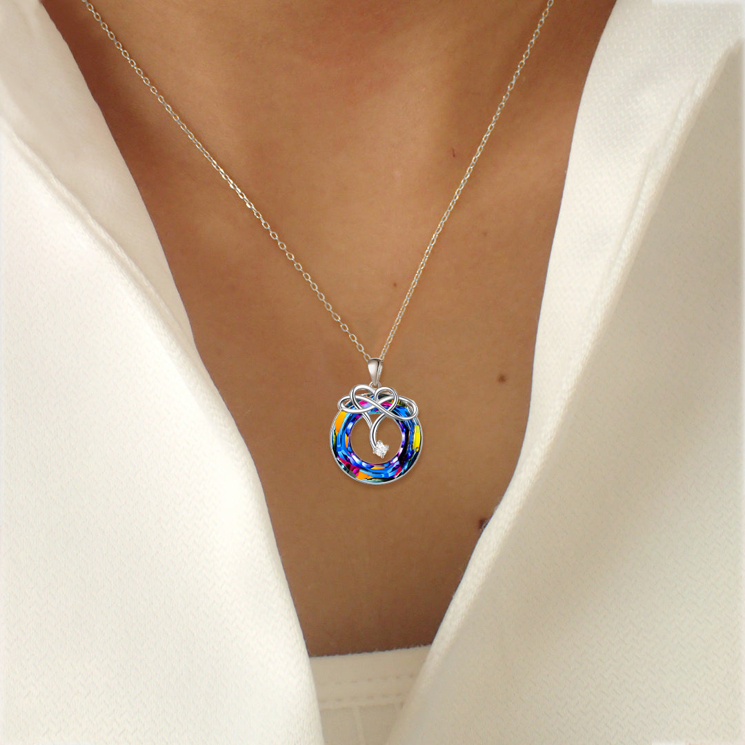 For Daughter-S925 l Will Always Carry You In My Heart Crystal Necklace