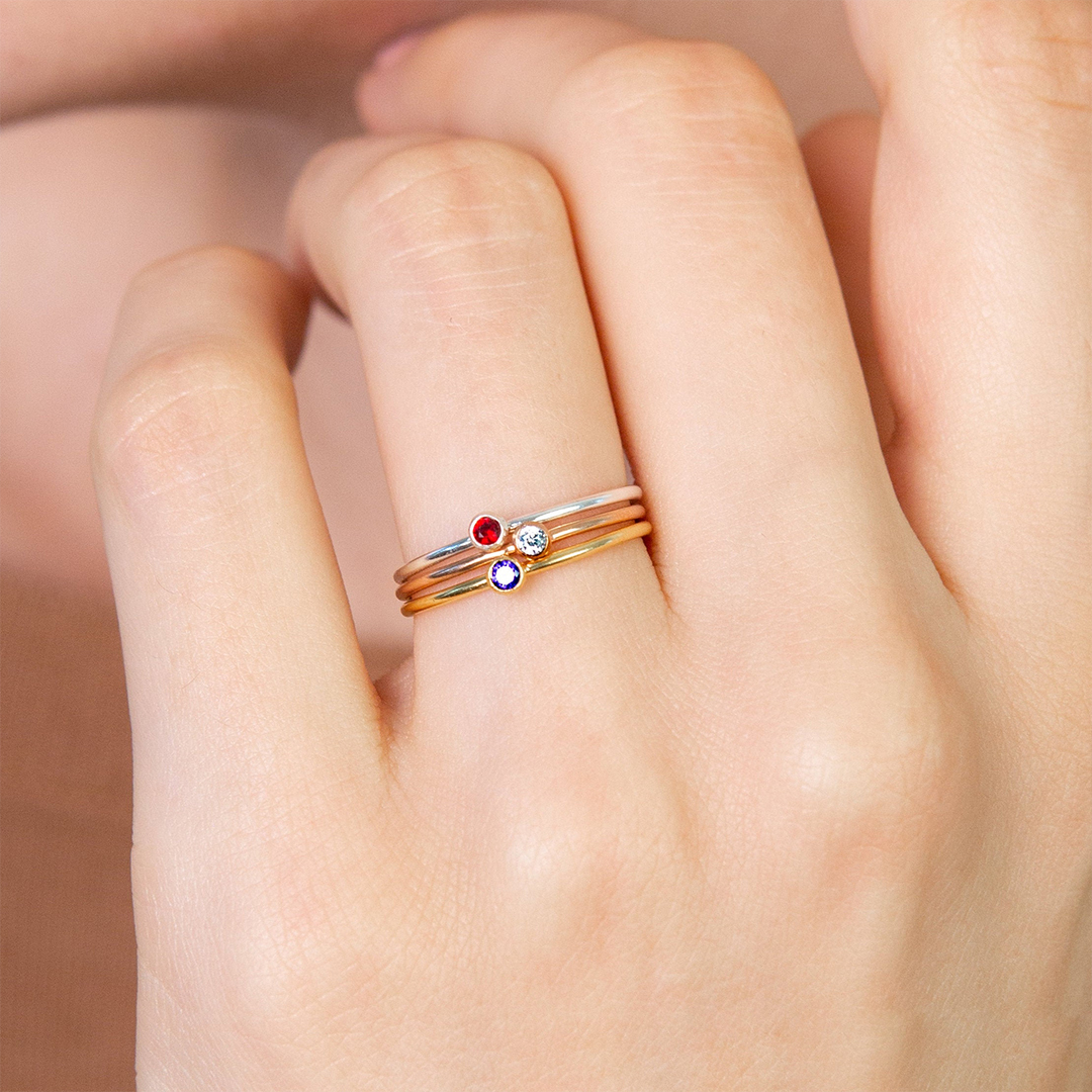 For Mother - Birthstone Customized Stacking Rings