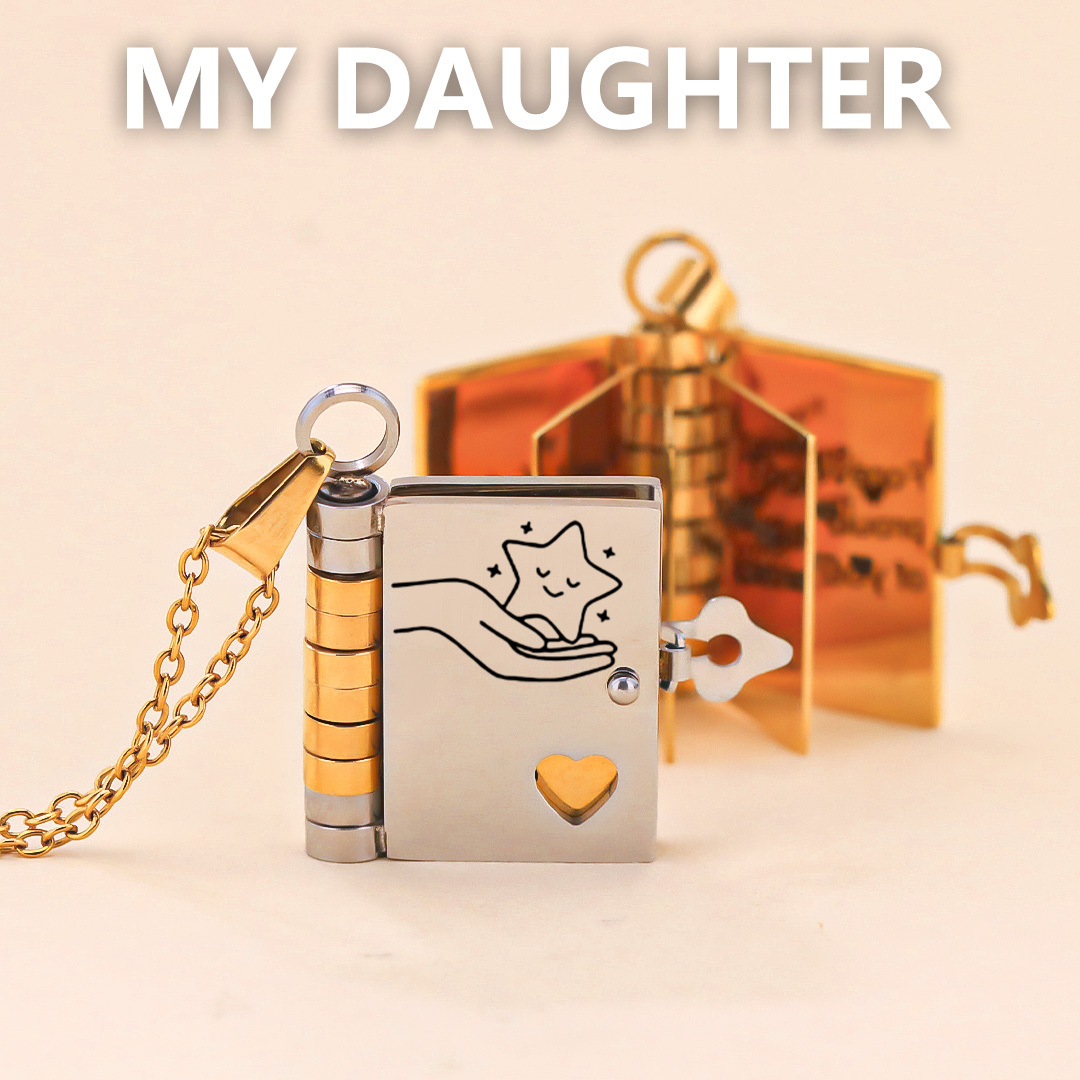 For Daughter - Star In The Universe Book Necklace