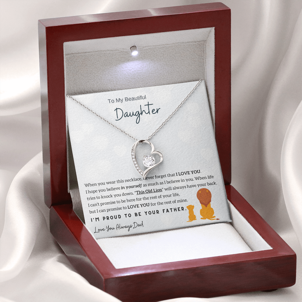For Daughter - I'm Proud To Be Your Father Heart Necklace