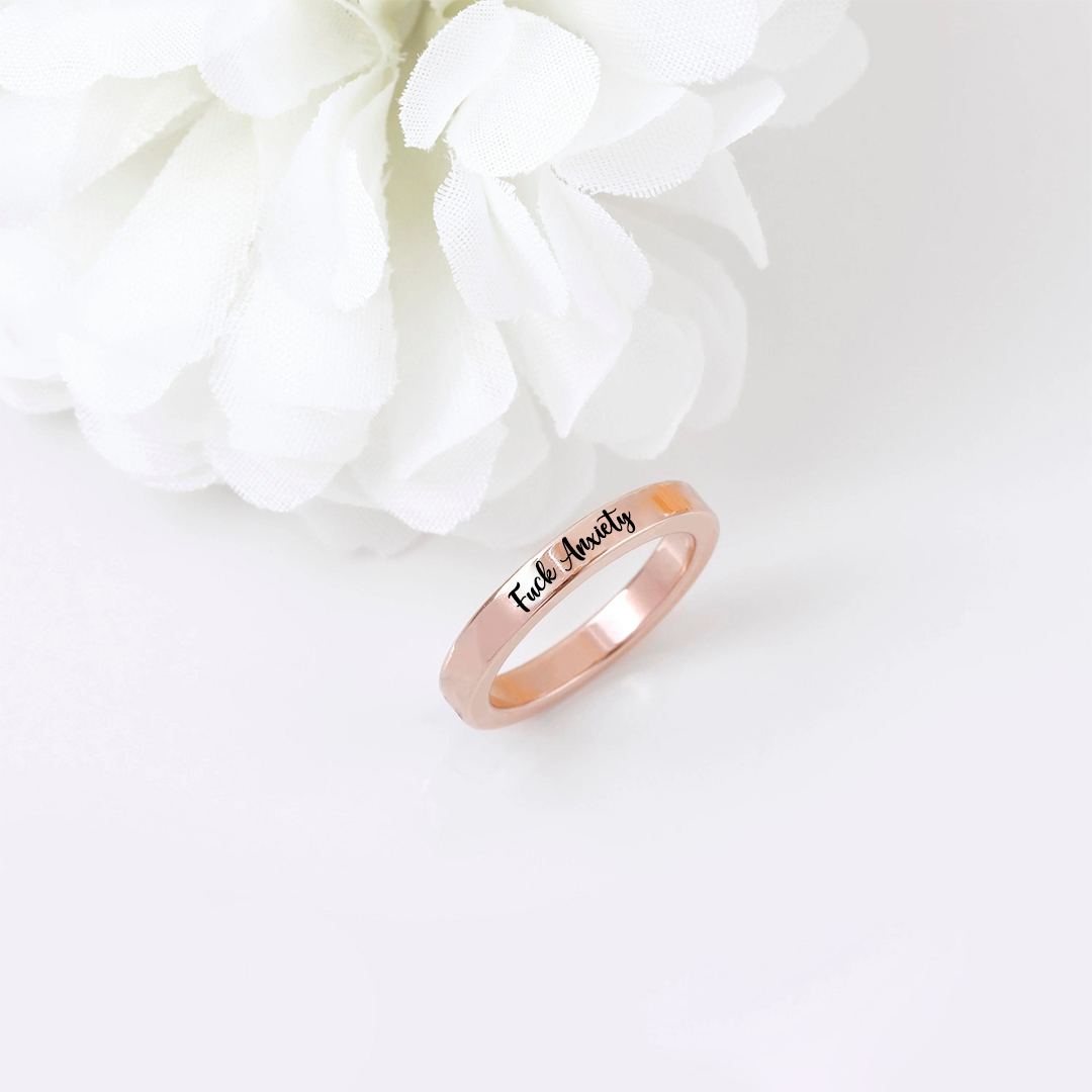 S925 Fuck Anxiety Circle Ring