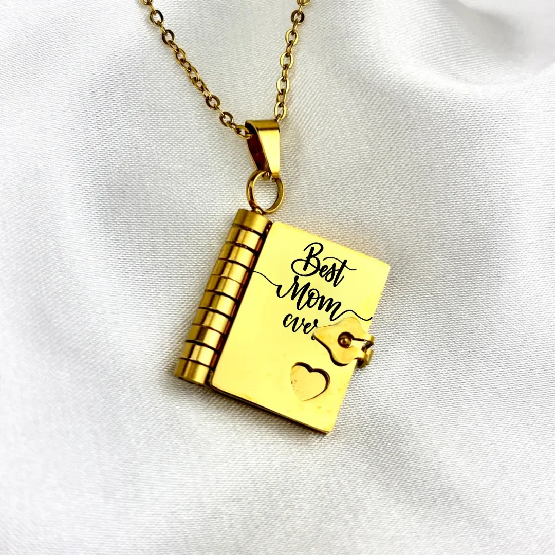 For Mom - Best Mom Ever Book Necklace