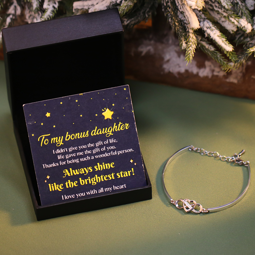 For Bonus Daughter - Infinity Heart Bracelet with Luxury Black Box