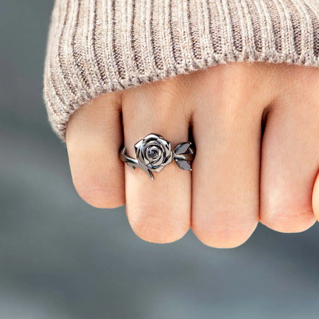 Begin Again Black Rose Ring
