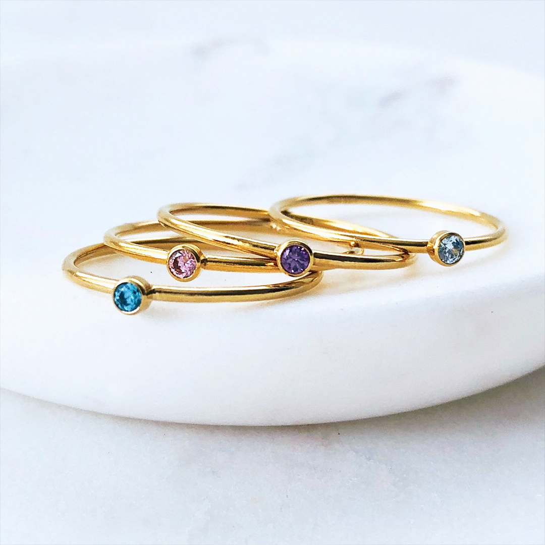 For Mother - Birthstone Customized Stacking Rings