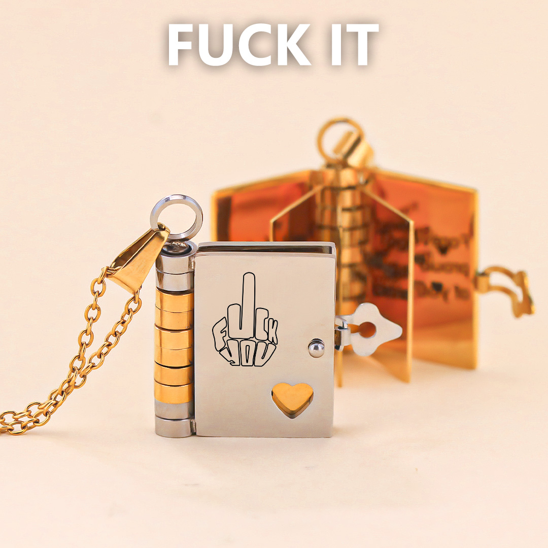Fuck It Adulting is bullshit Book Necklace