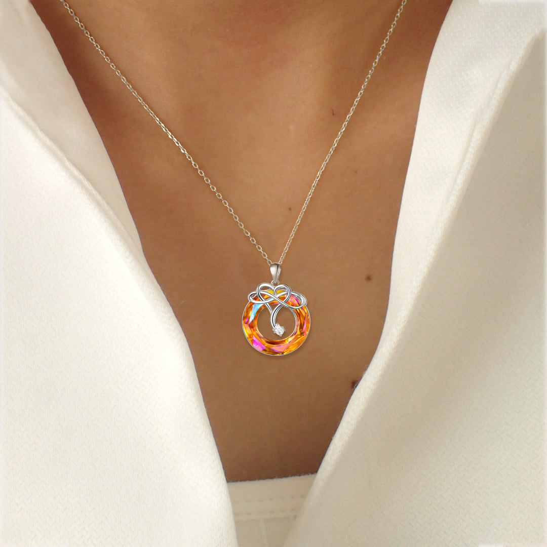For Daughter-S925 l Will Always Carry You In My Heart Crystal Necklace