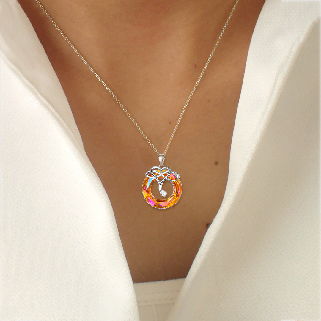 For Daughter-S925 l Will Always Carry You In My Heart Crystal Necklace