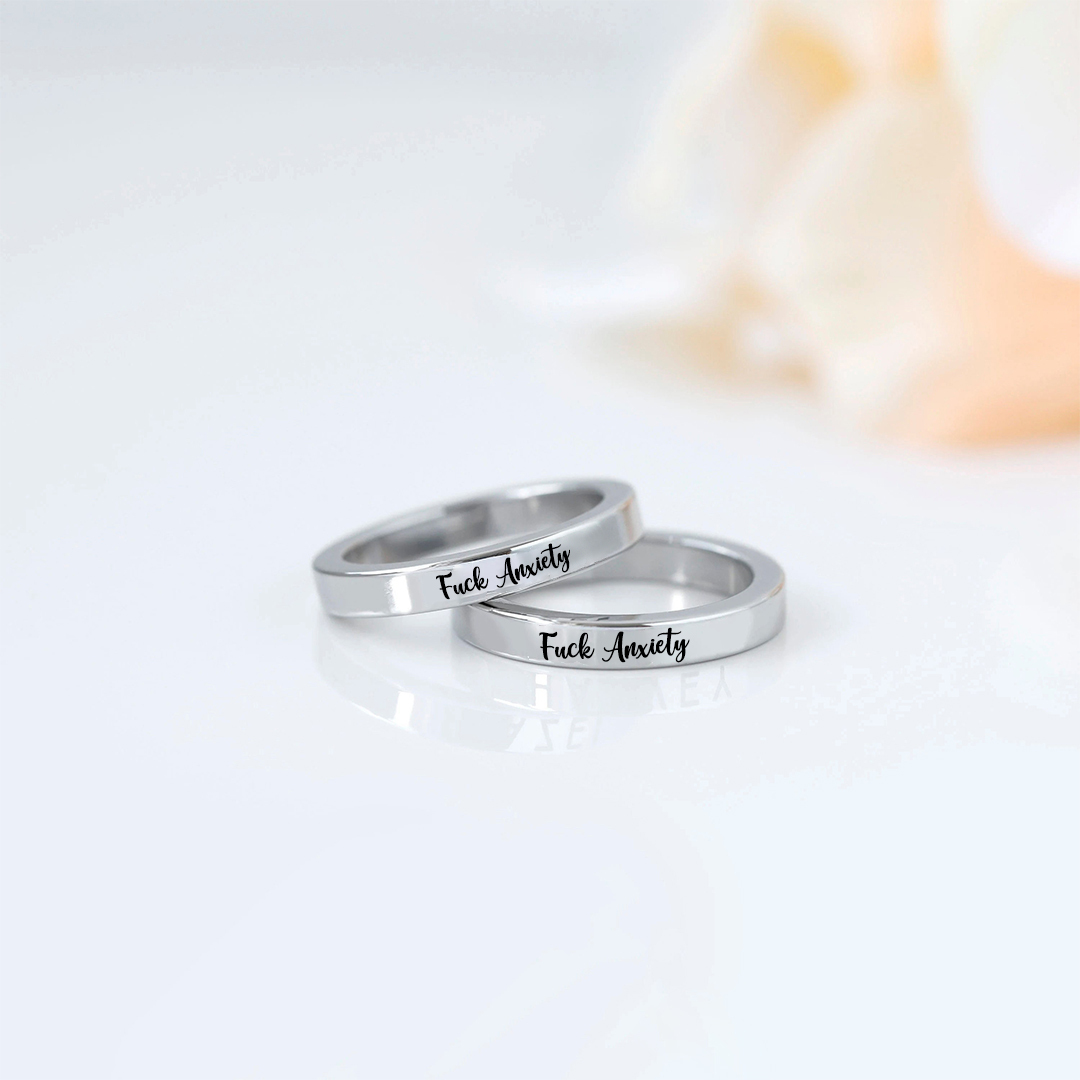 S925 Fuck Anxiety Circle Ring