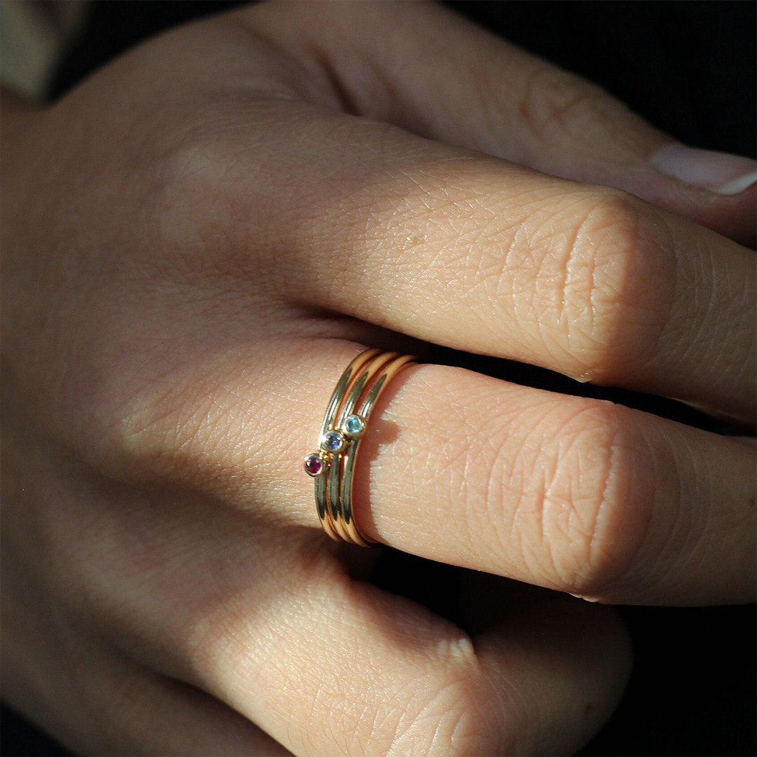 For Mother - Birthstone Customized Stacking Rings