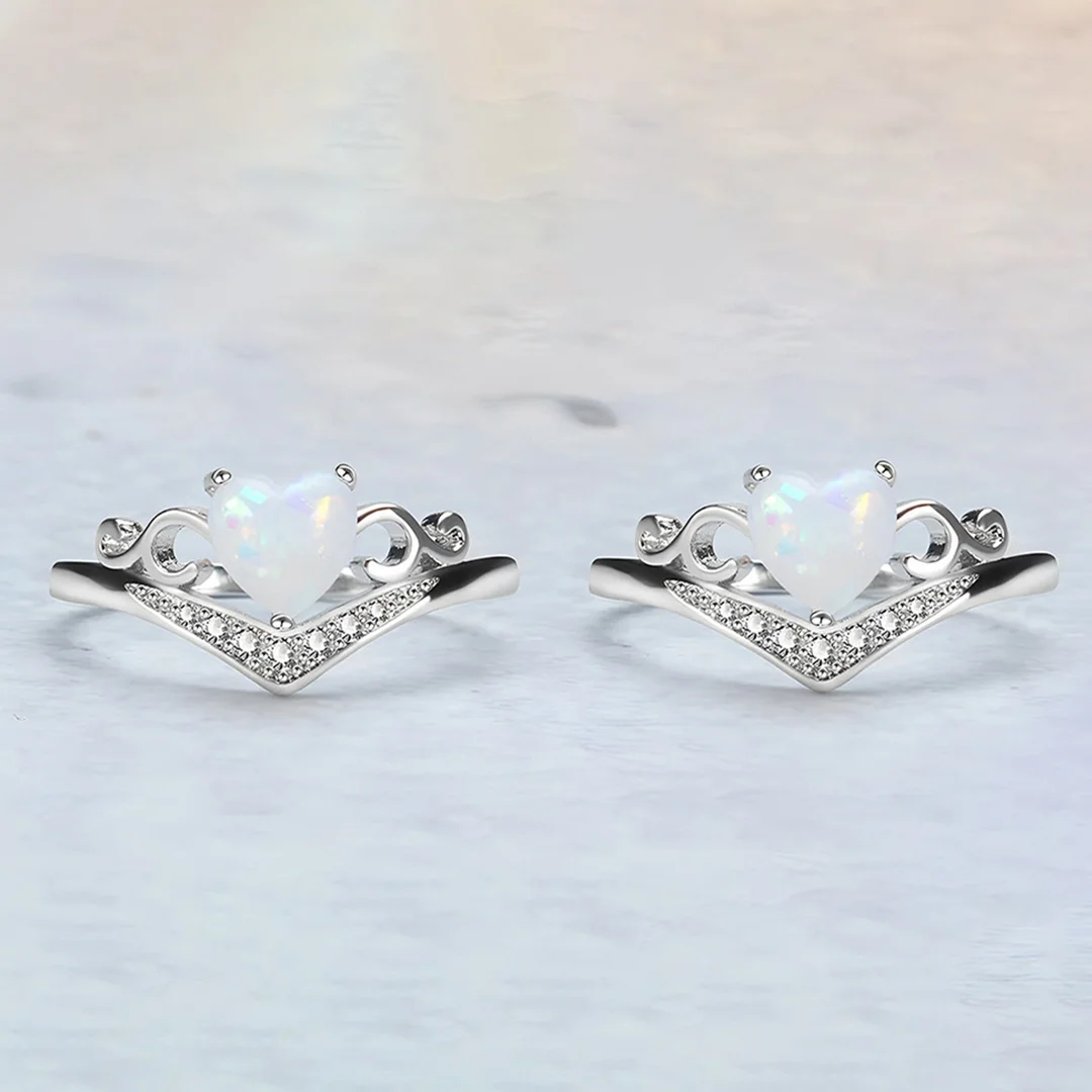Matching Mother & Daughter Love Crown Opal Ring