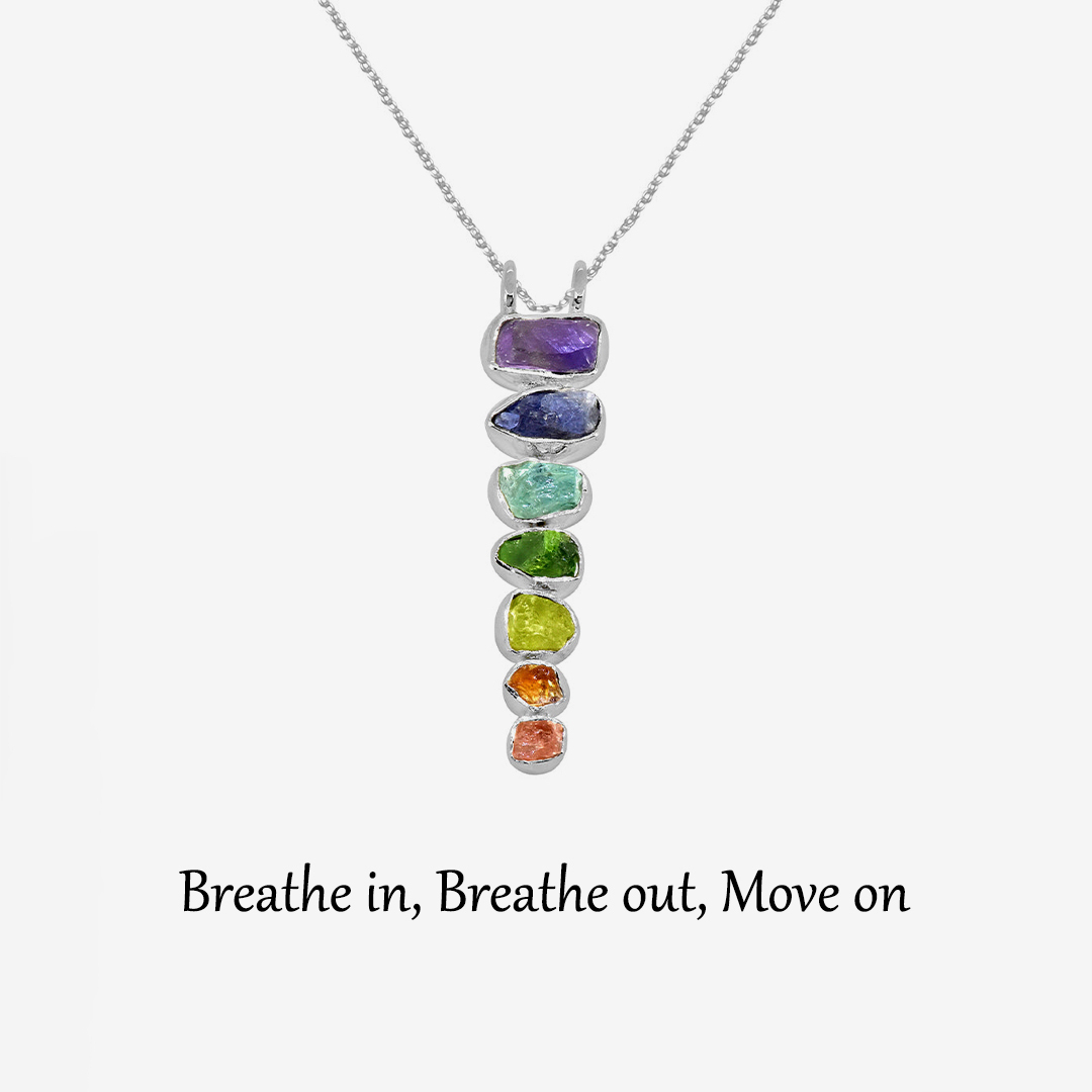 Breathe in Breathe out Move on Crystal Necklace