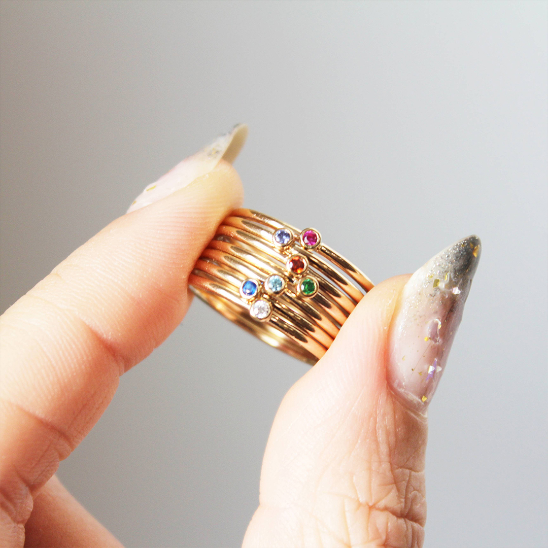 For Mother - Birthstone Customized Stacking Rings