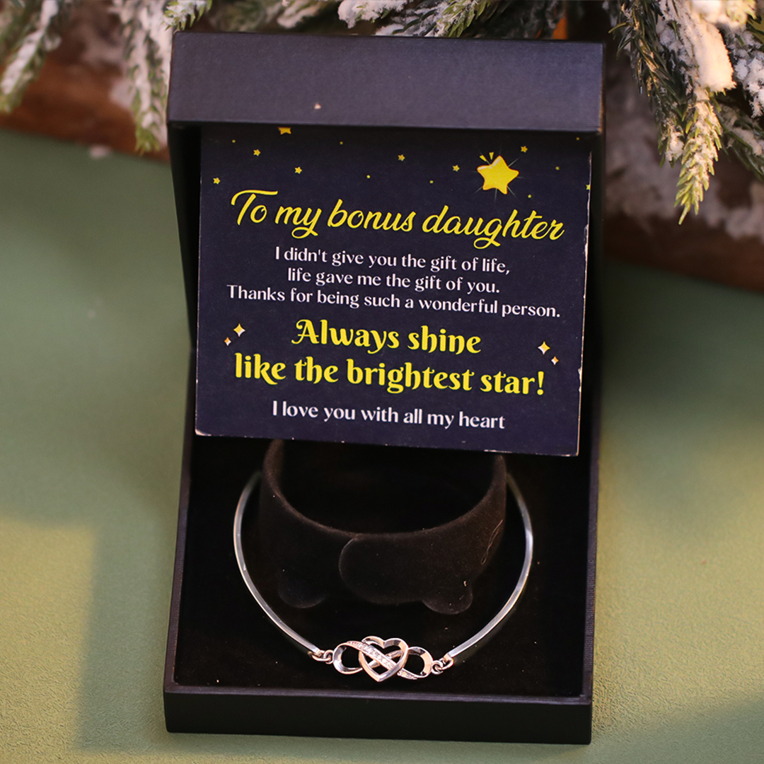 For Bonus Daughter - Infinity Heart Bracelet with Luxury Black Box