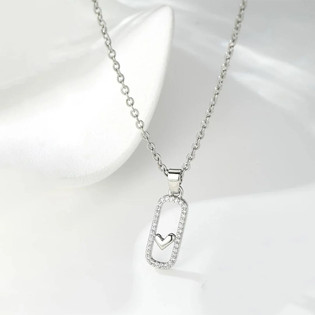 For Unbiological Daughter - Forever Linked Together Circle Heart Necklace