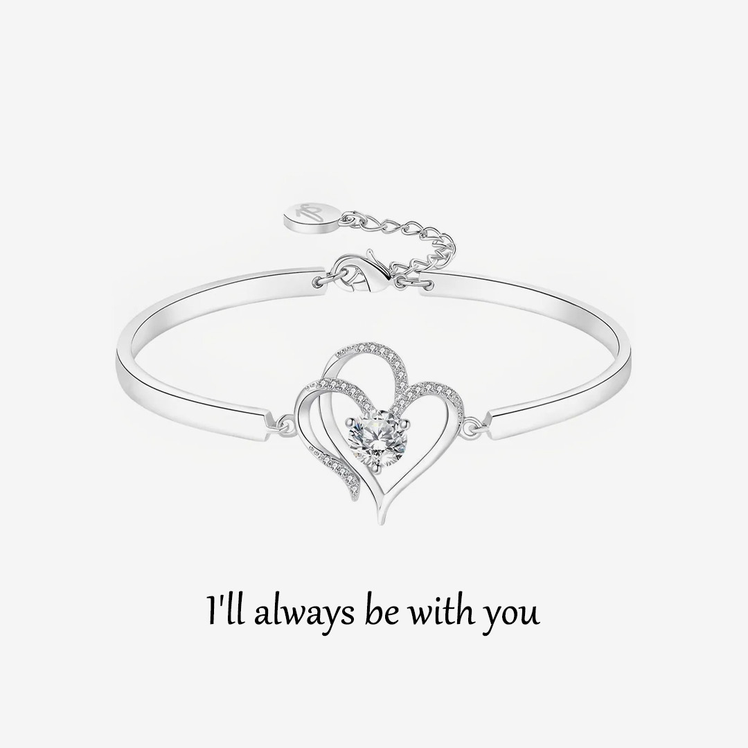 For Daughter - S925 I’ll Always be with You Double Heart Bracelet