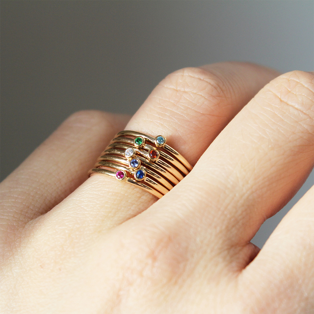 For Mother - Birthstone Customized Stacking Rings