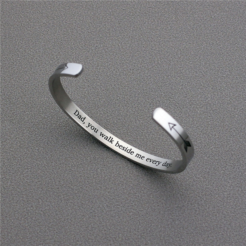 Memorial - Dad, You Walk Beside Me Everyday Cuff Bracelet