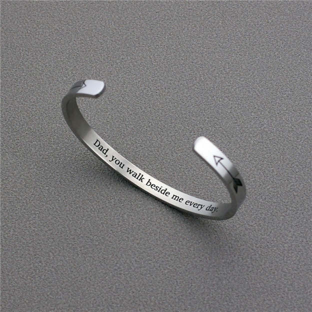 Memorial - Dad, You Walk Beside Me Everyday Cuff Bracelet