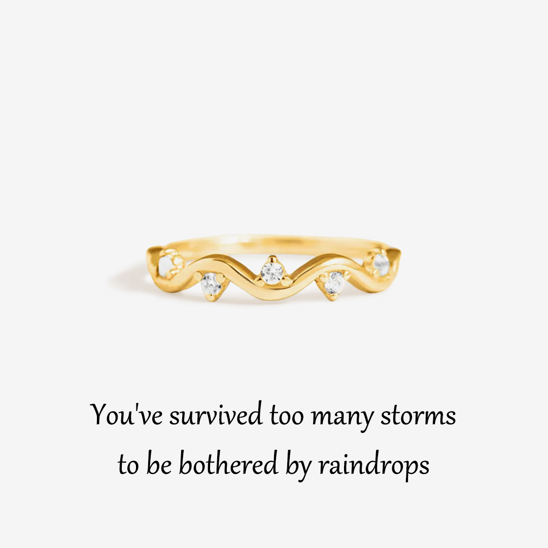 For Self - S925 A Self-Reminder Wavy Ring