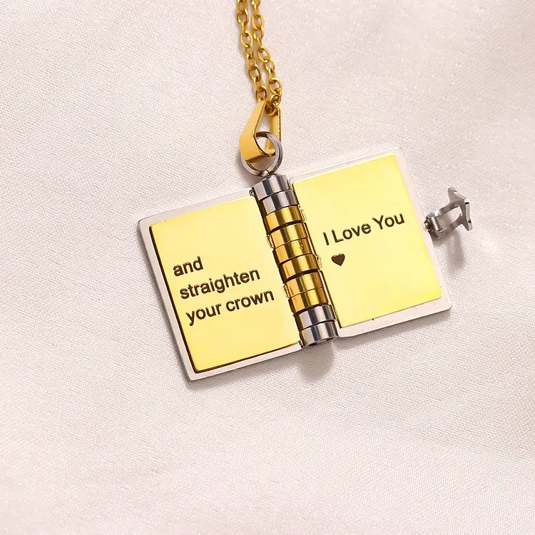 For Love - Remember Whose King You Are Book Necklace