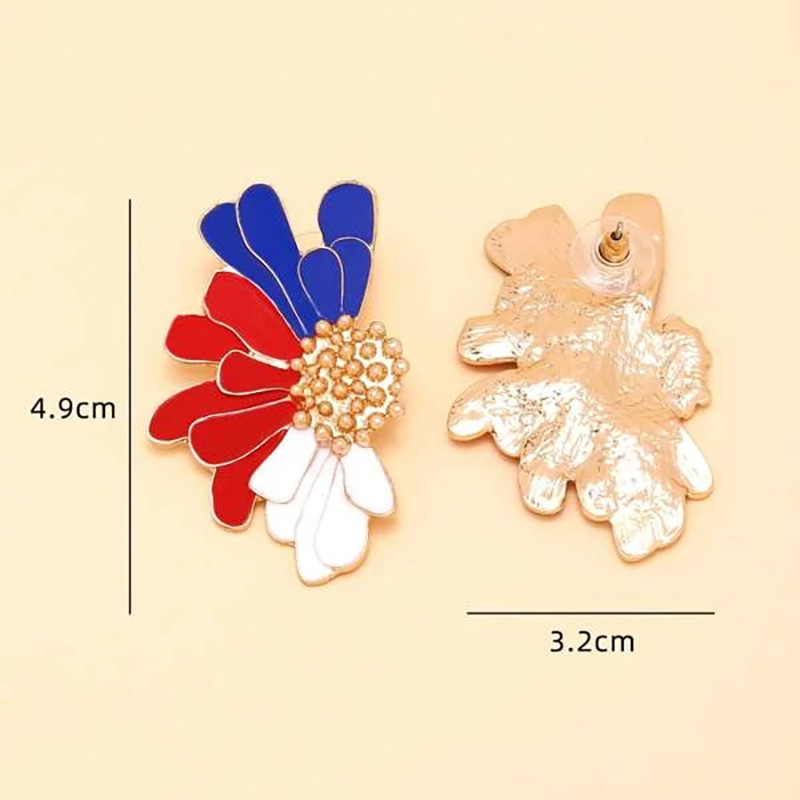 US Flag Flower Earrings