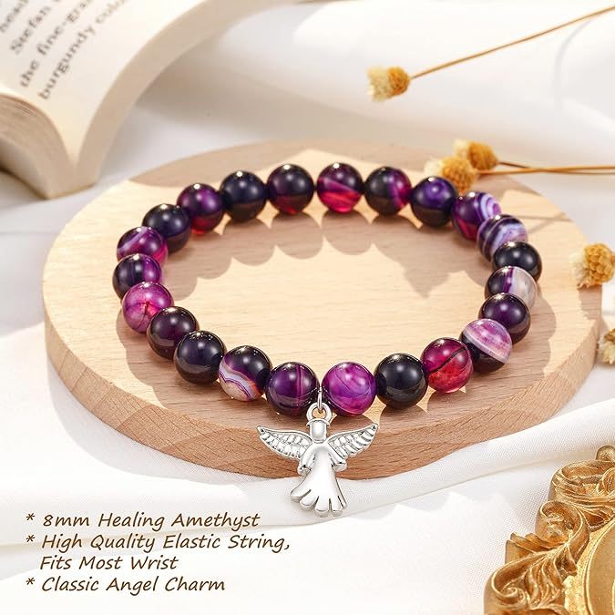 For Memorial - Angel Wing Beaded Bracelet